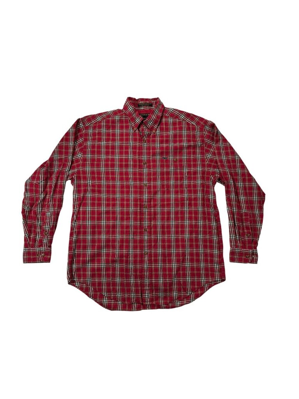 Alexander Julian Colours Mens Red Plaid Button Up Shirt L Long Sleeve Cotton
